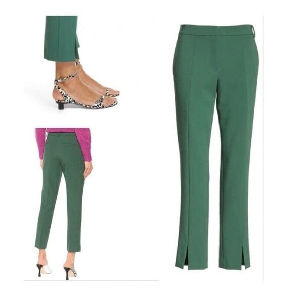 TiBi Womens Trouser Pants Cropped Kelly Green Stretch SZ 4 Office Career Dressy - Picture 1 of 9